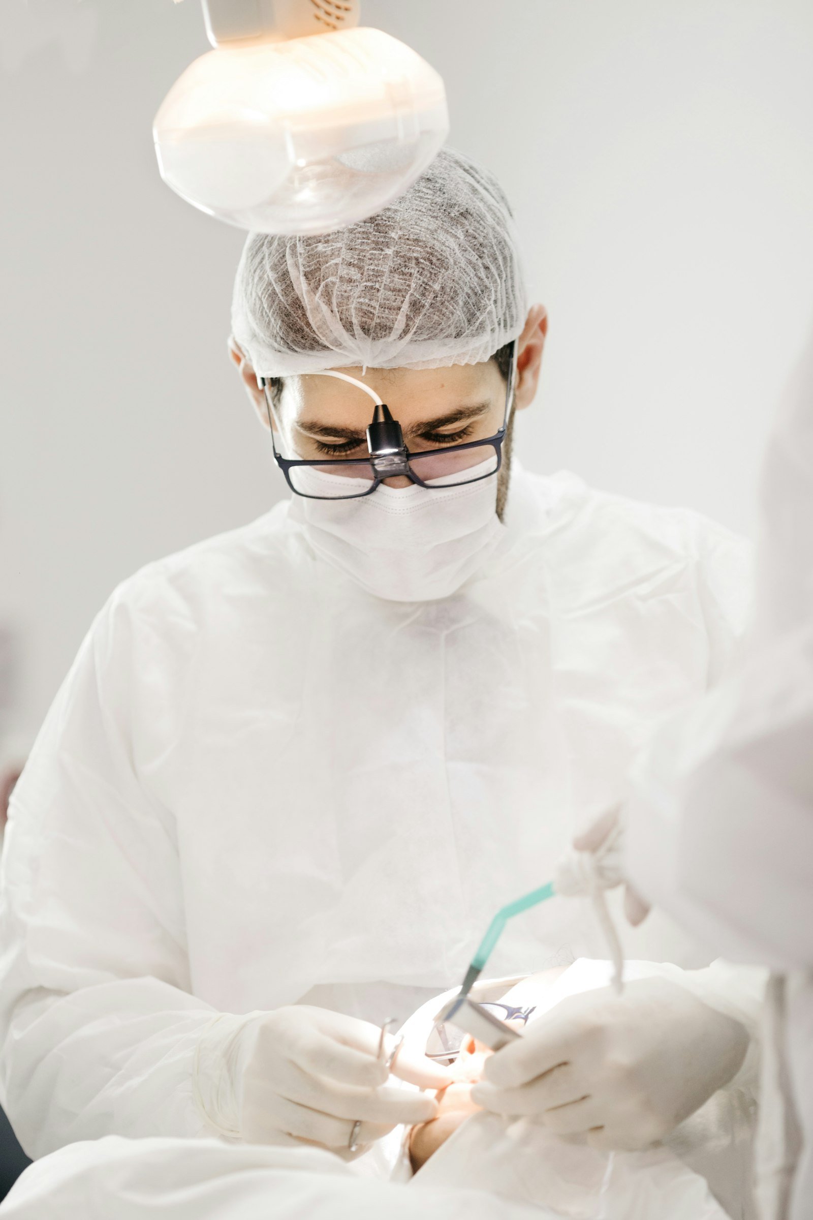 A routine dental examination in progress